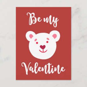 Be My Valentine Teddy Bear for Kids Holiday Postcard