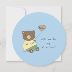 Be My Valentine Teddy Bear Valentine's Day Card