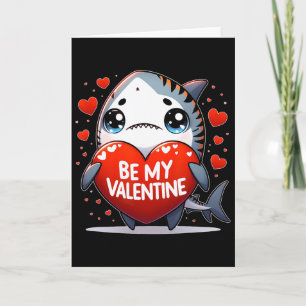 Be My Valentine Tiger Shark Heart Card