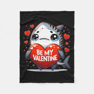 Be My Valentine Tiger Shark Heart Fleece Blanket