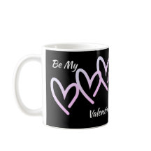 Be My Valentine Triple  Heart Coffee Mug