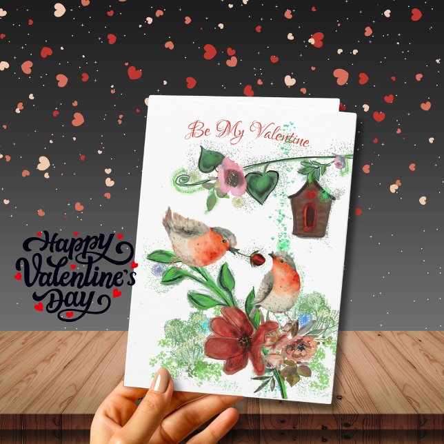 Be My Valentine with birds Card (Be My Valentine with birds Card)
