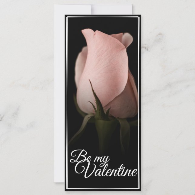 Be my Valentine with pink rose (Front)