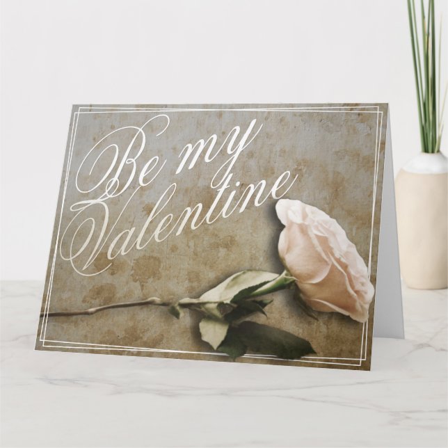 Be my Valentine with Rose Card (Front)