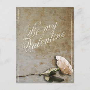 Be my Valentine with Rose Postcard