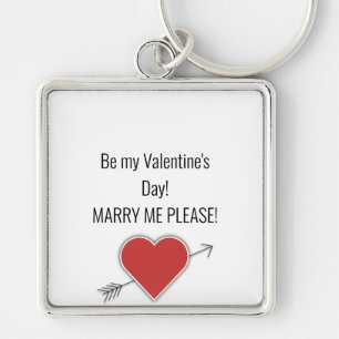 Be my Valentine's Day! MARRY ME PLEASE! Key Ring