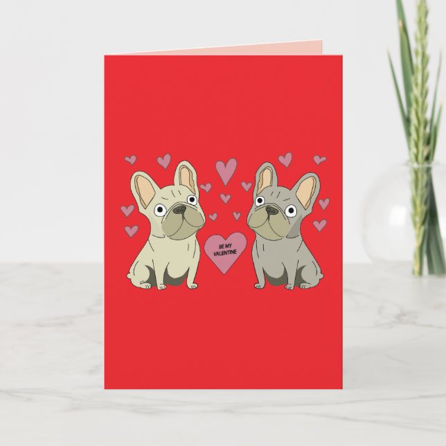 Be my Valentines, dogs Card (Front)