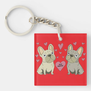 Be my Valentines, dogs Key Ring