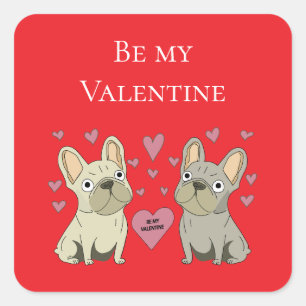 Be my Valentines, dogs Square Sticker