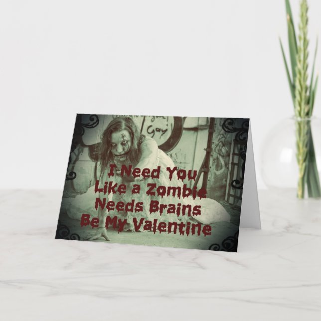 Be My Zombie Valentine Holiday Card (Front)