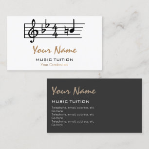 Be Natural Music Tutor Business Cards