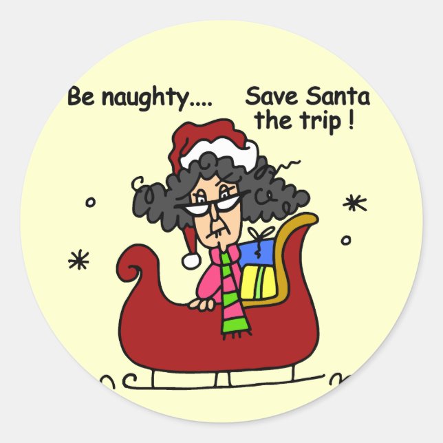 Be Naughty Classic Round Sticker (Front)