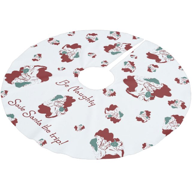 Be Naughty Santa Brushed Polyester Tree Skirt (Angled)