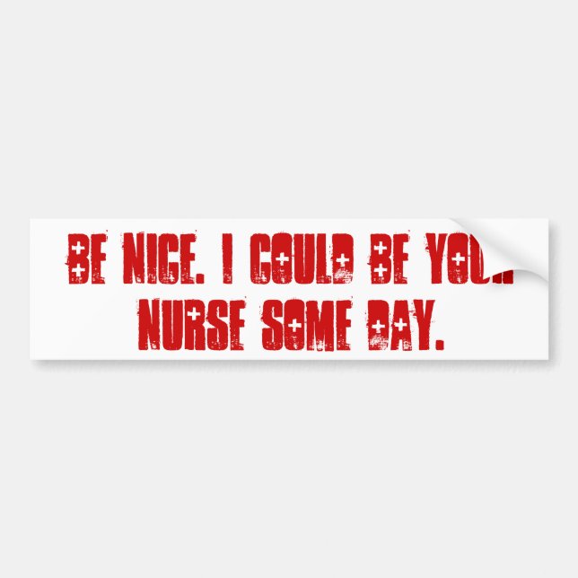 Be nice. bumper sticker (Front)