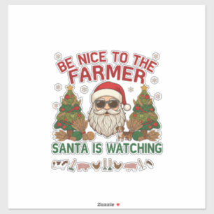 Be Nice Farmer Santa Christmas Farm Animals