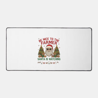 Be Nice Farmer Santa Christmas Farm Animals Desk Mat
