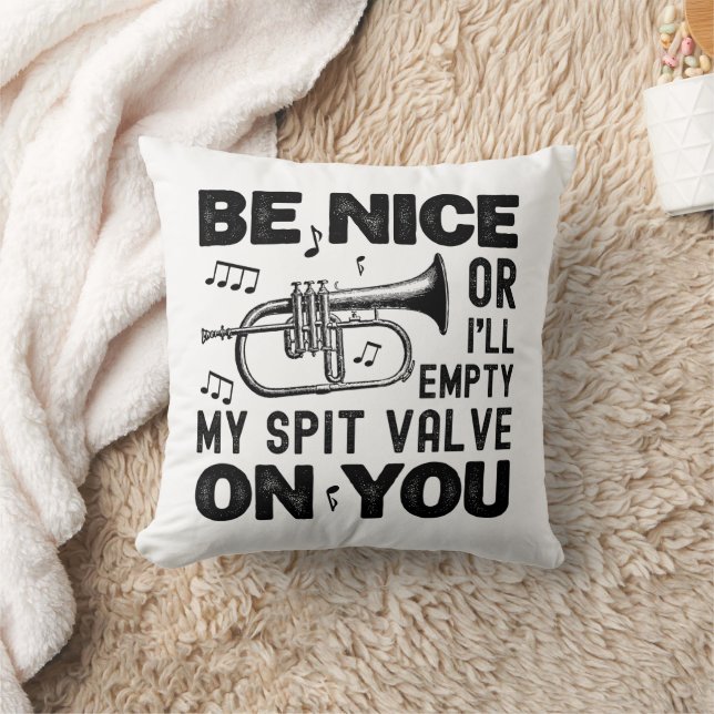 Be Nice I'll Empty My Spit Valve Flugelhorn Cool Cushion (Blanket)