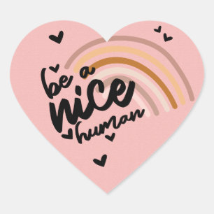 Be Nice Kindness Heart Sticker