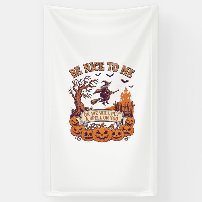 Be Nice Me Halloween Witch Broom Pumpkins_1 Banner (Vertical)