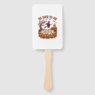 Be Nice Me Halloween Witch Broom Pumpkins_1 Hand Fan