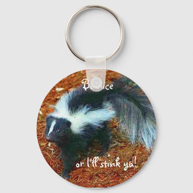 Be nice or I'll stink ya!-keychain Key Ring (Front)