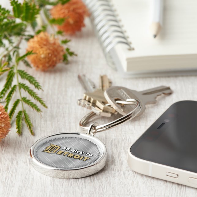 Be nice to Detroit keychain (Side)