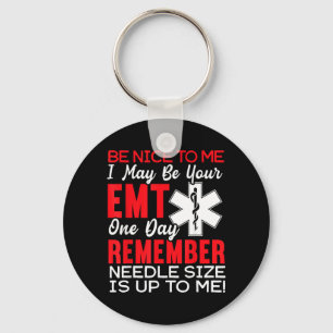 Be Nice to Funny EMT EMS Paramedic Ambulance Key Ring
