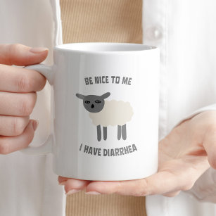 Be Nice to Me I Have Diarrhoea Funny Sarcastic Cof Coffee Mug
