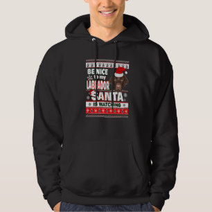 Be Nice To Me I Know Santa Labrador Retriever Dog Hoodie