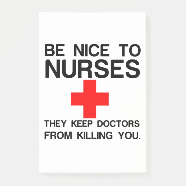 BE NICE TO NURSES POST-IT NOTES (Front)