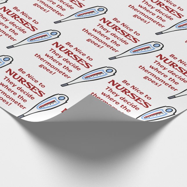 Be Nice to Nurses Wrapping Paper (Corner)