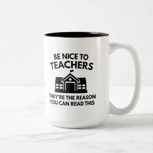 Be Nice To Teachers Two-Tone Coffee Mug (Right)