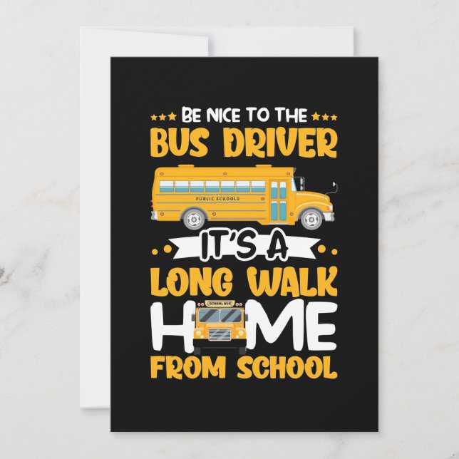 Be Nice To The Bus Driver Save The Date (Front)
