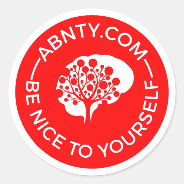 Be Nice To Yourself - ABNTY.COM Red Classic Round Sticker (Front)