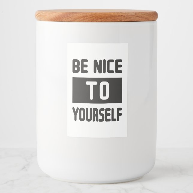 Be nice to yourself food label (Front)
