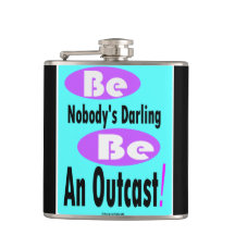 Be Nobody's Darling 6 oz black & teal colour Flask