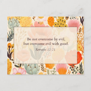 Be Not Overcome by Evil Christian Bible Verse  Postcard