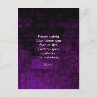 Be Notorious Rumi Inspirational Quote Postcard