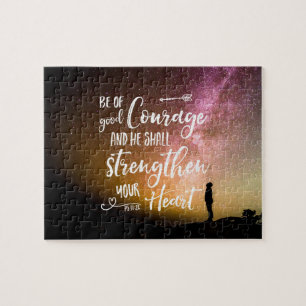 Be of Good Courage night sky - Psalm 31:24 Jigsaw  Puzzle