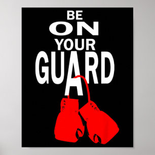 Be On Your Guard Boxing Glove Overlay Bible Verse  Poster