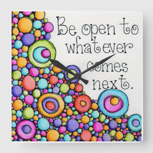 Be Open Square Wall Clock (Front)