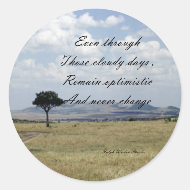 be optimistic classic round sticker (Front)