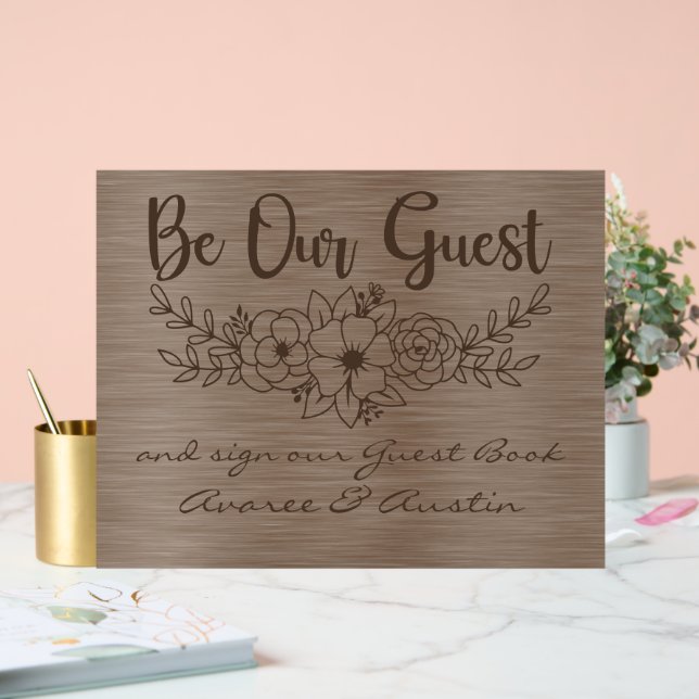 Be Our Guest and Sign Our Guestbook Brown Wedding (Wedding)
