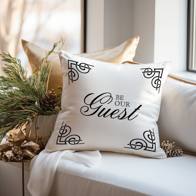 Be Our Guest Cushion (Add a special touch to your guest room with this elegant "Be Our Guest" pillow.)