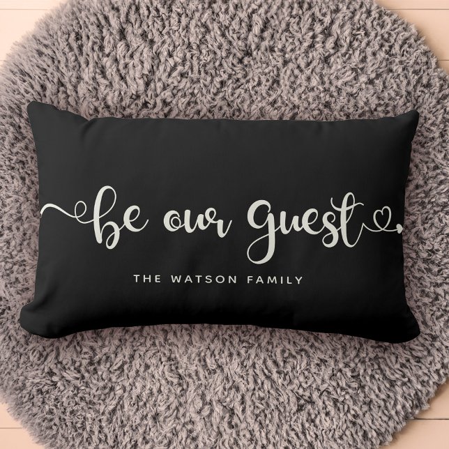 Be Our guest Custom Text Family Modern Stylish Lumbar Cushion (Creator Uploaded)