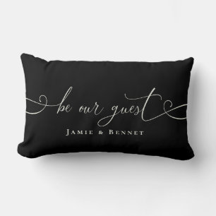 Be Our guest Custom Text Modern Stylish Home Lumbar Cushion