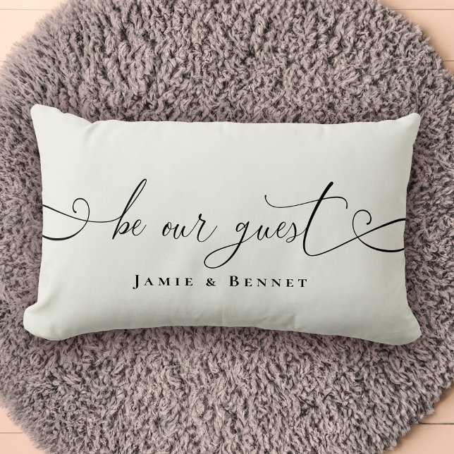 Be Our guest Custom Text Modern Stylish Home Lumbar Cushion (Creator Uploaded)