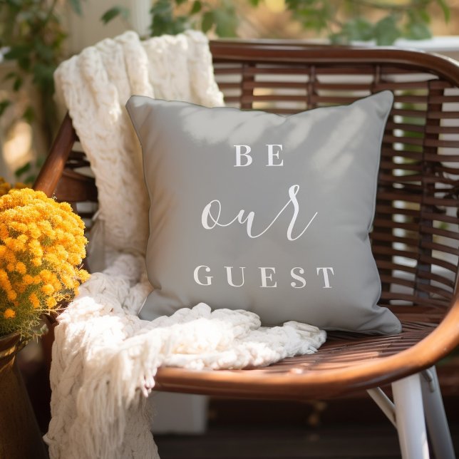 Be Our Guest | Editable Colours | Modern Farmhouse Cushion (Creator Uploaded)