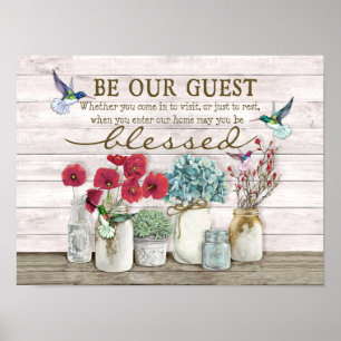 Be Our Guest Hummingbird Poster