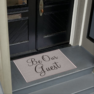 Be our guest modern elegant welcome quote grey doormat